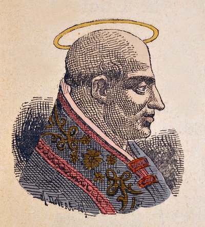 Retrato do Papa Fabien (Fabian ou Fabiano ou Fabianus) (236-250) de Italian School