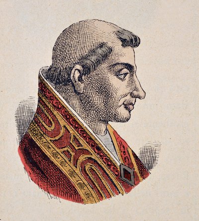 Retrato do Papa Gelase II (Gelasio I ou gelasio) (1118-1119) de Italian School