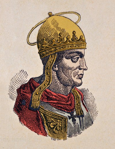 Retrato do Papa Hilaire (Hilário ou Hilarus, Hilário ou Ilario) (461-468) de Italian School