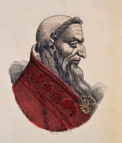 Retrato do Papa Honório Ier (Onorio) (625-638) de Italian School