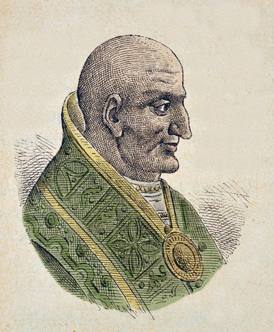 Retrato do Papa João VII (Giovanni ou Ioannes) (705-707) de Italian School