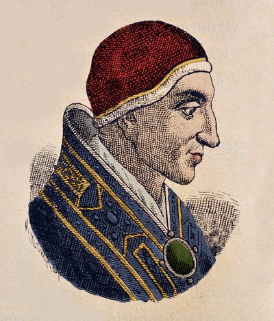 Retrato do Papa João XV (Giovanni, Ioannes) (985-996) de Italian School