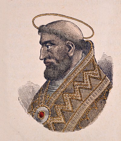 Retrato do Papa Leão II (Leão ou Leão) (682-683) de Italian School