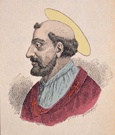 Retrato do Papa Lin (Linus ou Lino) (67-76) de Italian School