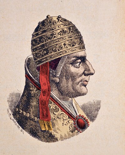 Retrato do Papa Nicolau IV (Nicola, Nicolau ou Nicolo ou Niccolo ou Nicolaus) (1288-1292) de Italian School