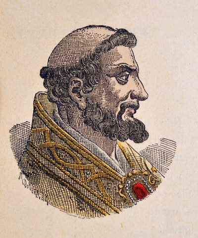 Retrato do Papa Pelage Ier (Pelágio ou Pelágio) (556-561) de Italian School