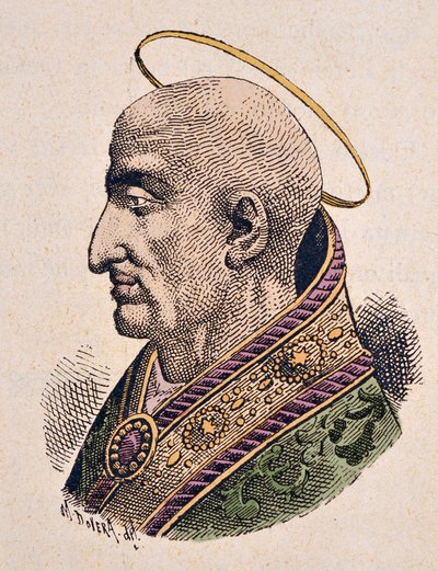 Retrato do Papa Pie Ier (Pius ou Pio) (ca. 144-155) de Italian School