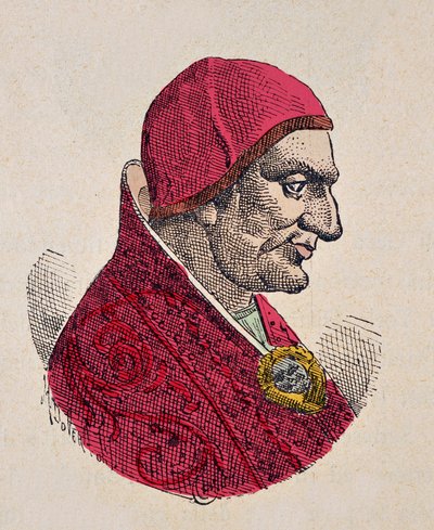 Retrato do Papa Sabinien (Sabiniano ou Sabiniano ou Sabinianus) (604-606) de Italian School