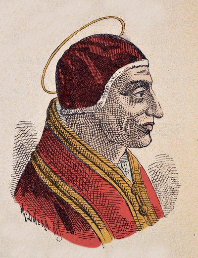 Retrato do Papa Sixte II (Sixtus ou Sisto) (258) de Italian School