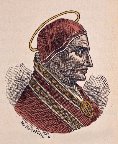 Retrato do Papa Soter (Sotero ou Soterius) (ca. 166-175) de Italian School