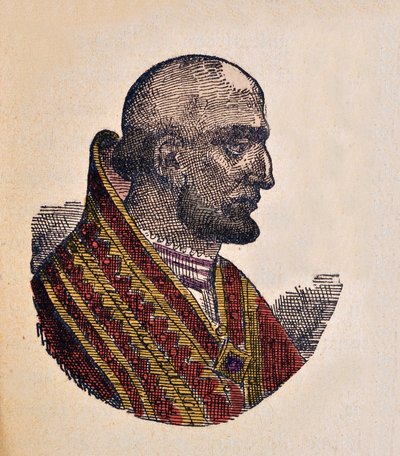 Retrato do Papa Teodoro Ier (Theodorus ou Teodoro) (642-649) de Italian School