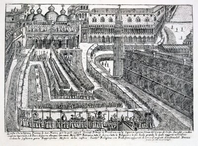 Procissão de Corpus Christi na Piazza San Marco, 1876 de Italian School