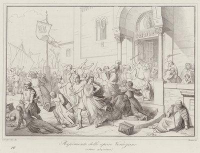 Rapto das Noivas Venezianas, 930 (gravura) de Italian School