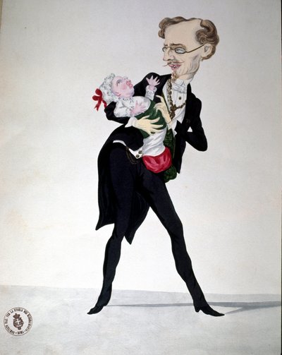 Risorgimento: desenho animado representando o Ministro das Finanças Bettino Ricasoli (1809-1880) 1865 Museo Nazionale del Risorgimento Roma de Italian School