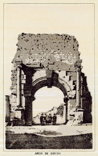 Roma: Arco de Druso (litho) de Italian School