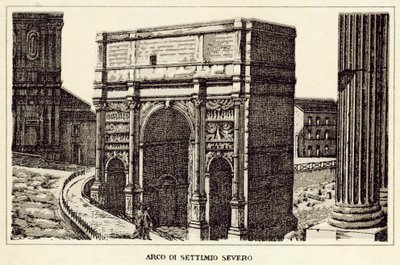 Roma: Arco de Septímio Severo (litho) de Italian School
