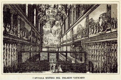 Roma: Capela Sistina no Palácio do Vaticano (litho) de Italian School