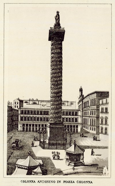 Roma: Antonino Colonna Na Piazza Colonna (litho) de Italian School