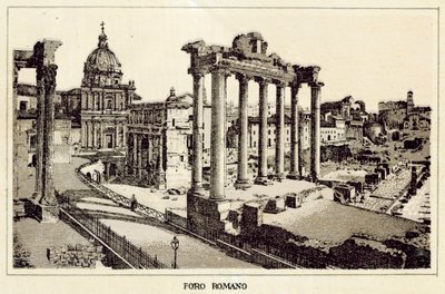 Roma: Fórum Romano (litho) de Italian School
