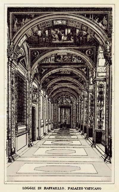 Roma: Loggie Di Raffaello, Palácio do Vaticano (litho) de Italian School