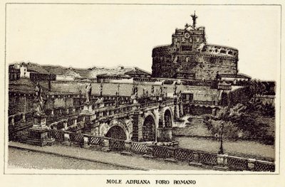 Roma: Mole Adriana Fórum Romano (litho) de Italian School
