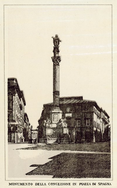Roma: Monumento à Congezione nos Passos Espanhóis (litho) de Italian School