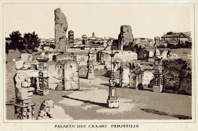 Roma: Palácio dos Césares, Peristyle (litho) de Italian School