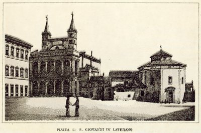 Roma: Piazza Di S Giovanni In Laterano (litho) de Italian School