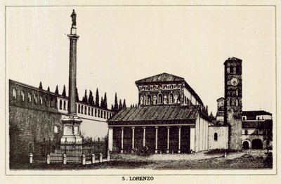 Roma: S Lorenzo (litho) de Italian School