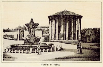 Roma: Templo de Vesta (litho) de Italian School