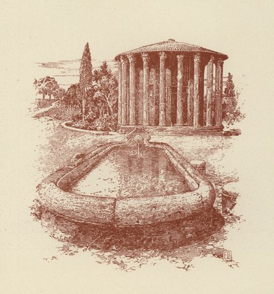 Roma, Templo de Vesta (litografia) de Italian School