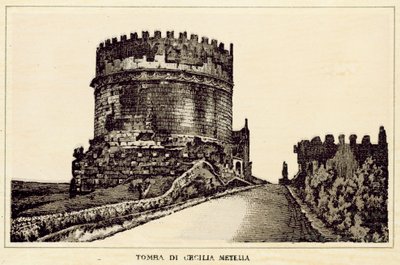 Roma: Túmulo de Cecília Metella (Litho) de Italian School