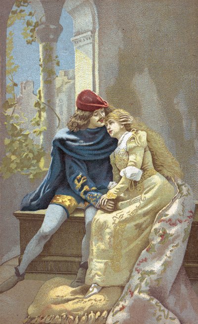 Romeu e Julieta (litografia a cores) de Italian School
