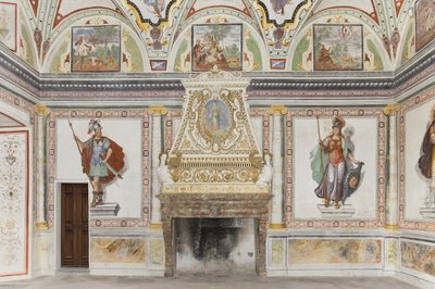 Quarto de Júpiter e Mercúrio: Marte e Minerva (fresco) de Italian School