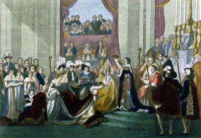 Sagrado Imperador Napoleão I e Coroação de Impressão Josefina em Nossa Senhora em 2 de dezembro de Italian School