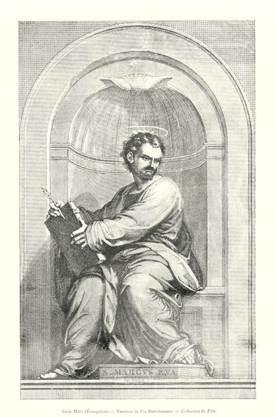 São Marcos Evangelista, Painel de Fra Bartolommeo, Coleção Pitti (gravura) de Italian School