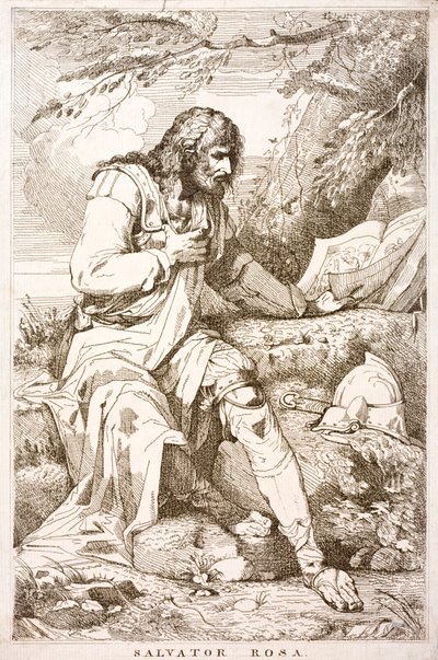 Salvator Rosa, pintor barroco italiano, poeta e gravador (gravura) de Italian School