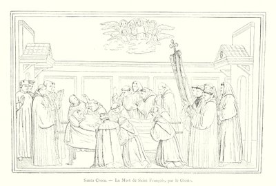 Santa Croce, A Morte de São Francisco, de Giotto (gravura) de Italian School