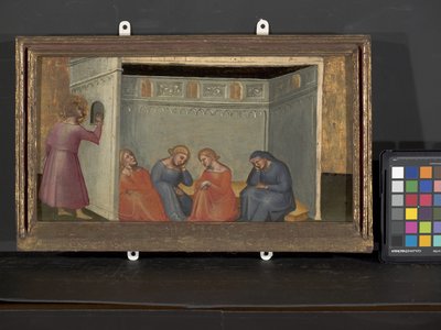 Cena de A Lenda de São Nicolau (tempera e ouro sobre madeira) de Italian School