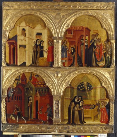 Cena da vida de Santa Juliana. Pintura por um mestre veniciano, tempera sobre madeira, segunda metade do século XIV. Arte italiana, Idade Média, arte gótica. Estado Hermitage, São Petersburgo. de Italian School