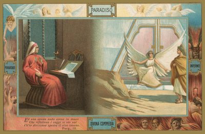 Cena da Divina Comédia de Dante (cromolitografia) de Italian School