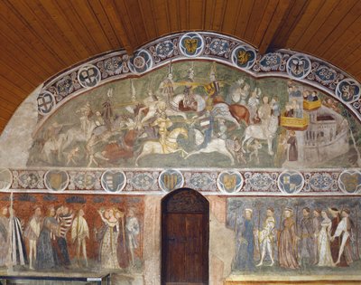 Cenas de um torneio e vida cortês da Casa dEstate (Casa de Verão), 1388-1400 de Italian School
