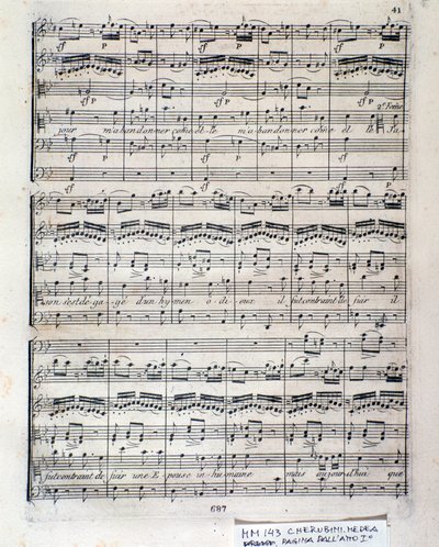 Música de Medéia (ato 1), ópera de Luigi Cherubini de Italian School
