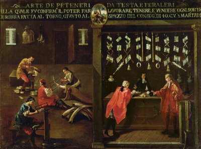 Sinal da Guilda dos Fabricantes de Pentes Venezianos (painel) de Italian School