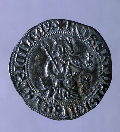 Moeda de prata cunhada no tempo do Rei de Nápoles Robert I de Anjou (1275-1343). de Italian School