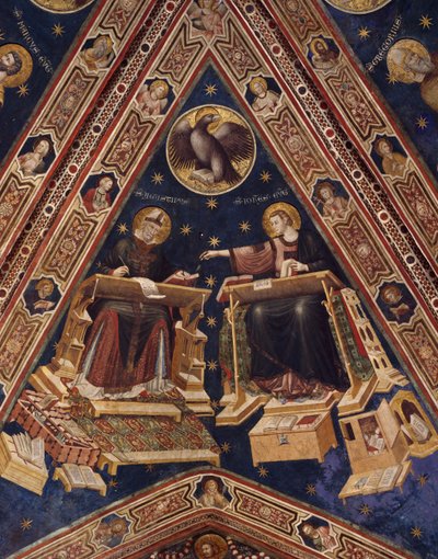 Santo Agostinho e São João Evangelista de Italian School