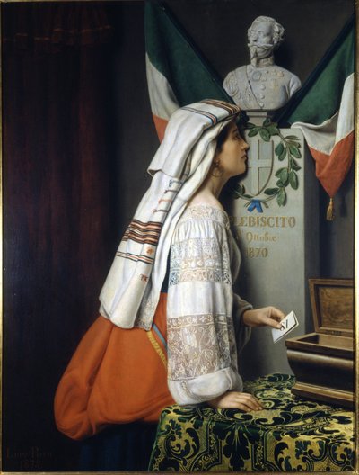 O plebiscito de 1870. Nesta ocasião, os italianos votaram pela unidade italiana. Museo del Risorgimento. Milão de Italian School
