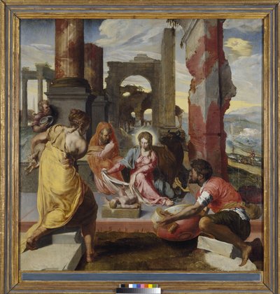 A Adoração dos Pastores, c.1560 de Italian School