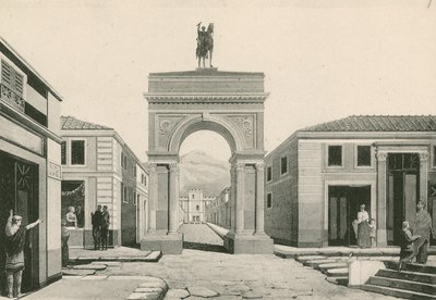 O Arco de Calígula como era (gravura) de Italian School