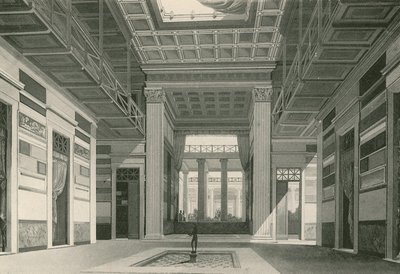 O átrio da Casa Cassia como era (gravura) de Italian School